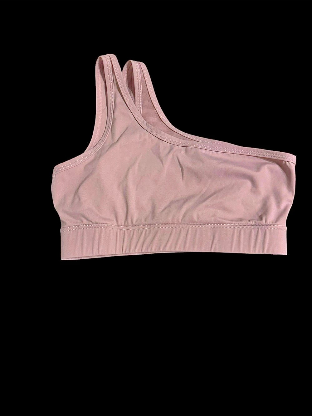 One Shoulder Sports Bra Pink Medium